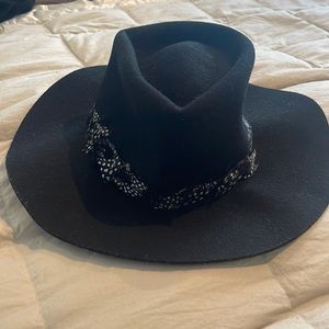 Black one hundred percent wool hat